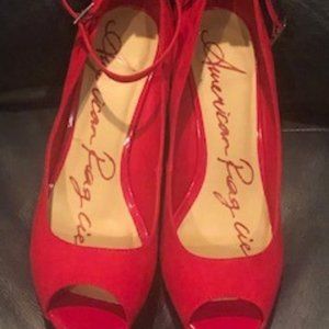 American Rag, Size 10, Red Open Toe Pumps